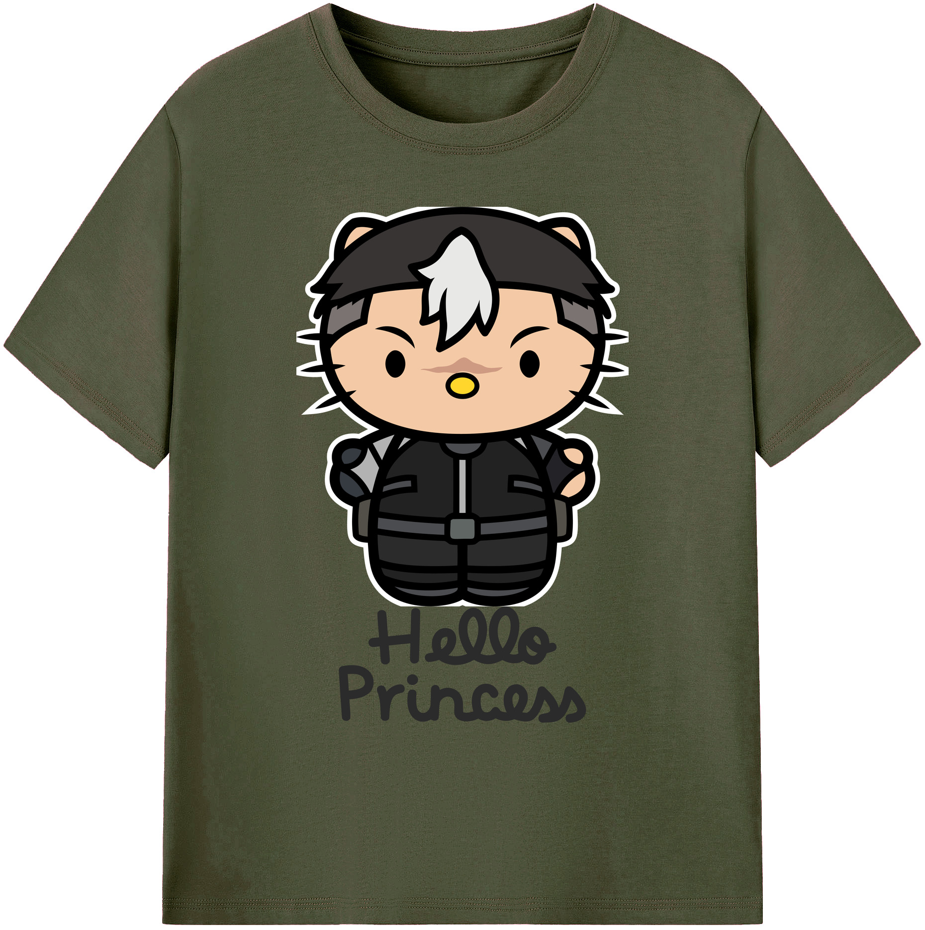 （画像用） Hello Kitty ハローキティ 綿100％ メンズ半袖Tシャツ｜肌触りやわらか＆通気性